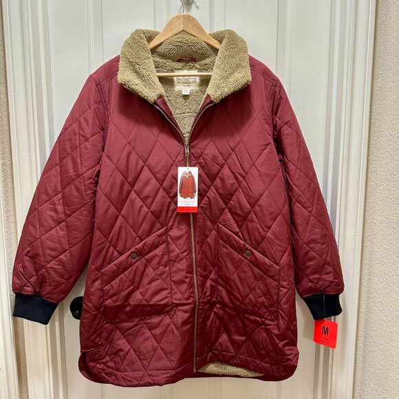 New Weatherproof Women's Sherpa Lined Quilted Jacket Coat Parka Size M Warm - Picture 4 of 16